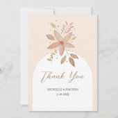 Exotic Boho Terracotta Floral Dankeskarte (Vorderseite)