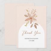 Exotic Boho Terracotta Floral Dankeskarte (Vorne/Hinten)