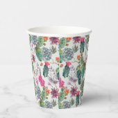 Exotic Boho Wasserfarbenkaktus und sukkulentes Mus Pappbecher (Rechts)