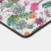 Exotic Boho Wasserfarbenkaktus und sukkulentes Mus Schreibtischunterlage (Ecke)