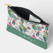 Exotic Boho Wasserfarbenkaktus und sukkulentes Mus Zubehörtasche (Offen)