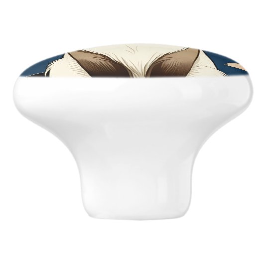 Exotic Cat #1 Keramik Pull Keramikknauf (Seitenansicht)