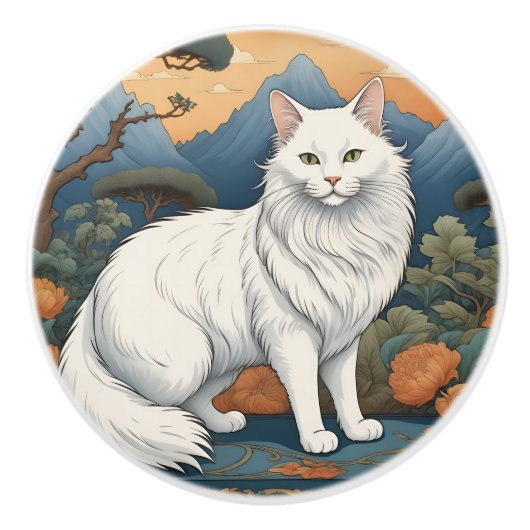 Exotic Cat #7 Keramik Pull Keramikknauf (Vorderseite)
