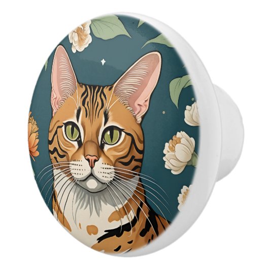 Exotic Cat #8 Keramik Pull Keramikknauf (Rechts)