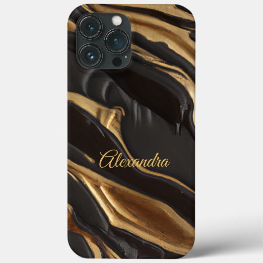 Exotic Chocolate Gold Black Honeycomb Swirb Case-Mate iPhone Hülle (Rückseite)