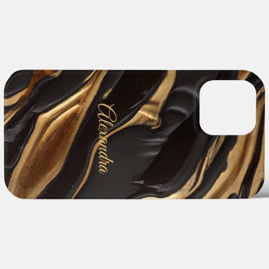 Exotic Chocolate Gold Black Honeycomb Swirb Case-Mate iPhone Hülle (Rückseite (Horizontal))