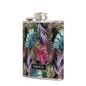 Exotic Colorful Dschungelmuster mit Namen Flachmann (Links)