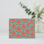Exotic Colour Watermelon Liebe Romance Freundlichk Postkarte (Stehend Vorderseite)
