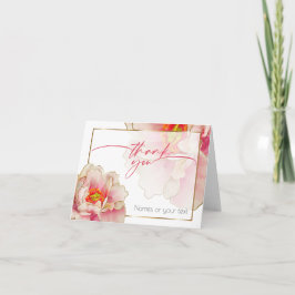 Exotic Coral Rose Peony Danke Karte