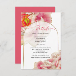 Exotic Coral Rose Peony Details Karte