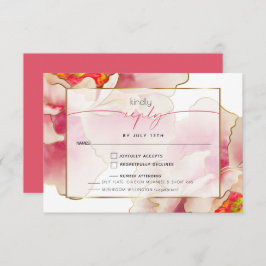 Exotic Coral Rose Peony Meal Choice RSVP Karte