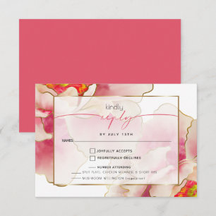 Exotic Coral Rose Peony Meal Choice RSVP Karte