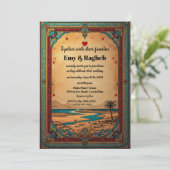 Exotic Desert Oasis Wedding Invitation  Einladung (Stehend Vorderseite)