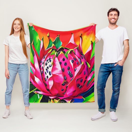 Exotic Dragon Fruit Bloom Fleecedecke (Beispiel)
