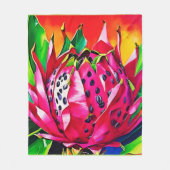 Exotic Dragon Fruit Bloom Fleecedecke (Vorderseite)