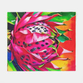 Exotic Dragon Fruit Bloom Fleecedecke (Vorderseite (Horizontal))