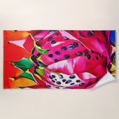 Exotic Dragon Fruit Bloom Strandtuch (Vorderseite)