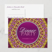 Exotic Eastern Dinner Party Einladung Postkarte (Vorne/Hinten)