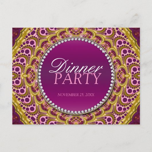 Exotic Eastern Dinner Party Einladung Postkarte (Vorderseite)