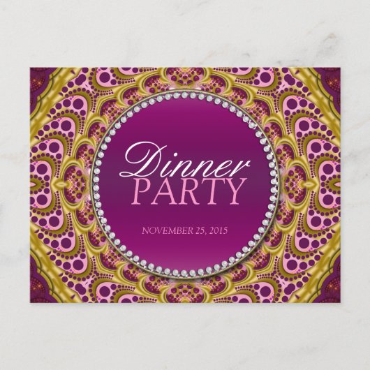 Exotic Eastern Dinner Party Einladung Postkarte (Vorderseite)