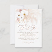 Exotic Elegant Boho Floral Thank You Dankeskarte (Vorderseite)