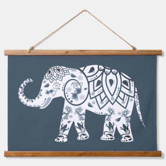 Exotic Elephant Wandteppich Mit Holzrahmen (Vorne)