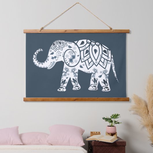 Exotic Elephant Wandteppich Mit Holzrahmen (Schlafzimmer)