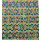 Exotic Ethnic Ikat Muster auf blau Duschvorhang (Vorderseite)