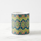 Exotic Ethnic Ikat Muster auf blau Kaffeetasse (Mittel)