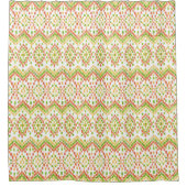 Exotic Ethnic Ikat Muster auf Weiß Duschvorhang (Vorderseite)