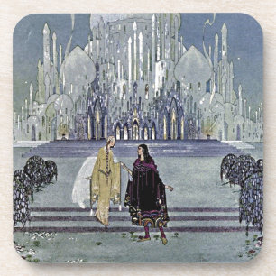 Exotic Fairy Tale Prince and Princess Illustration Untersetzer