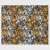 Exotic Fantasy Animal Print Tiger und Zebra Geschenkpapier (Flach)