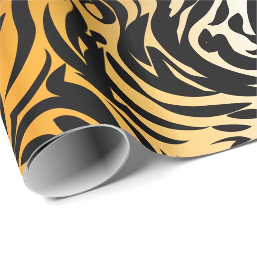 Exotic Fantasy Animal Print Tiger und Zebra Geschenkpapier (Rolleneckpunkt)