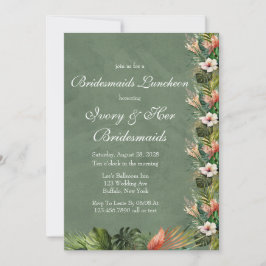 Exotic farbenfrohe Palmen Blätter Gold Bridesmaier Einladung