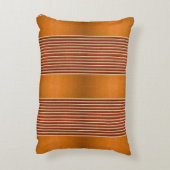 Exotic Faux Snake Leather & Linear Stripe Pumpkin  Dekokissen (Rückseite(Vertikal))