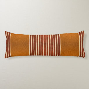 Exotic Faux Snake Leather & Linear Stripe Pumpkin Seitenschläferkissen