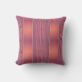 Exotic Faux Snake Leather & Linear Stripe Salmon Kissen