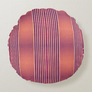 Exotic Faux Snake Leather & Linear Stripe Salmon Rundes Kissen