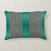 Exotic Faux Snake Leather Linear Stripe Turquoise Dekokissen (Vorderseite)