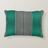 Exotic Faux Snake Leather Linear Stripe Turquoise Dekokissen (Rückseite)
