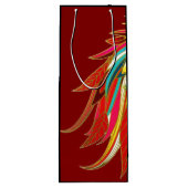 Exotic Feathers Red and Black Geschenktüte Für Weinflaschen (Rückseite)
