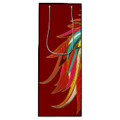 Exotic Feathers Red and Black Geschenktüte Für Weinflaschen (Vorderseite)