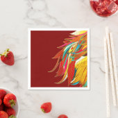 Exotic Feathers Red Serviette (Beispiel)