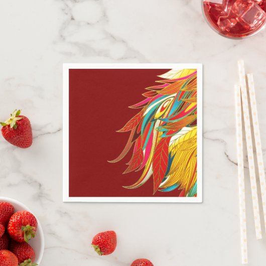 Exotic Feathers Red Serviette (Beispiel)