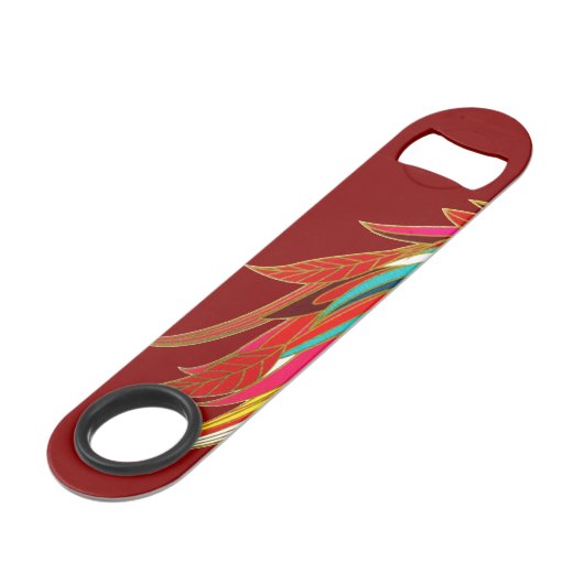Exotic Feathers Red Speed Flaschenöffner (Vorderseite Schrägansicht)