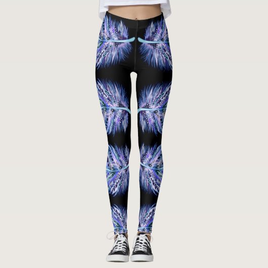 Exotic Fether Black Leggings - Farbe auswählen (Vorderseite)