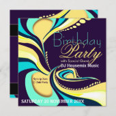 Exotic Flamboyant Abstrakt Art Party Einladung (Vorne/Hinten)