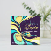 Exotic Flamboyant Abstrakt Art Party Einladung (Stehend Vorderseite)