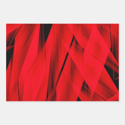 Exotic Flaming Red Trendy Abstract Design Geschenkpapier Set (Vorderseite 3)