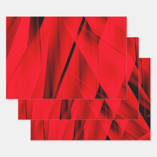 Exotic Flaming Red Trendy Abstract Design Geschenkpapier Set (Set)